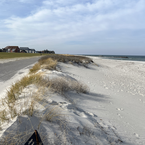 einsamer Weg direkt am Sandstrand